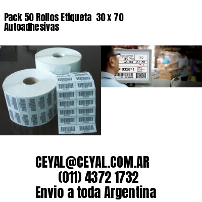 Pack 50 Rollos Etiqueta  30 x 70 Autoadhesivas