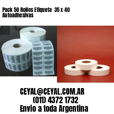 Pack 50 Rollos Etiqueta  35 x 40 Autoadhesivas
