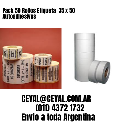 Pack 50 Rollos Etiqueta  35 x 50 Autoadhesivas