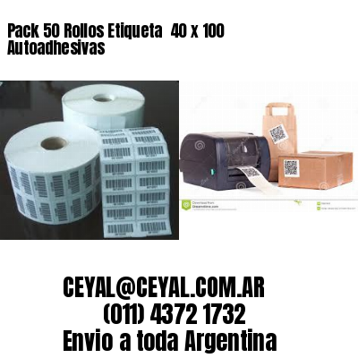Pack 50 Rollos Etiqueta  40 x 100 Autoadhesivas