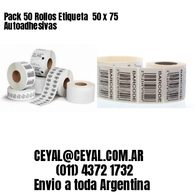 Pack 50 Rollos Etiqueta  50 x 75 Autoadhesivas