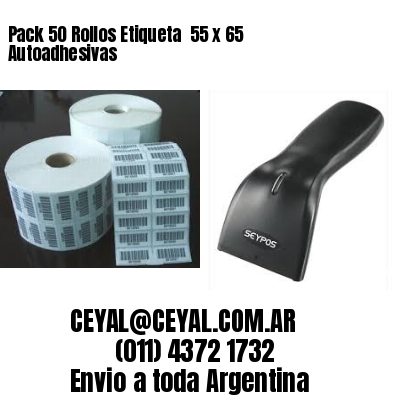 Pack 50 Rollos Etiqueta  55 x 65 Autoadhesivas