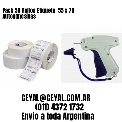 Pack 50 Rollos Etiqueta  55 x 70 Autoadhesivas