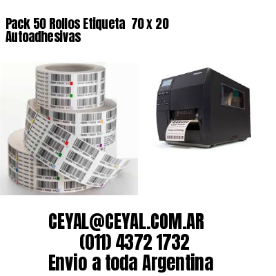 Pack 50 Rollos Etiqueta  70 x 20 Autoadhesivas
