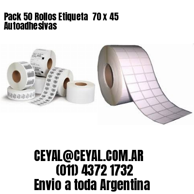 Pack 50 Rollos Etiqueta  70 x 45 Autoadhesivas