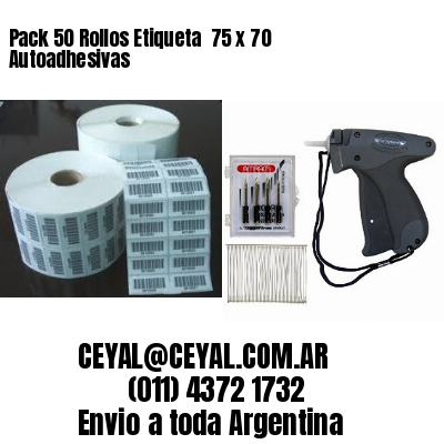 Pack 50 Rollos Etiqueta  75 x 70 Autoadhesivas
