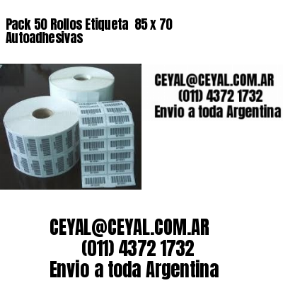 Pack 50 Rollos Etiqueta  85 x 70 Autoadhesivas