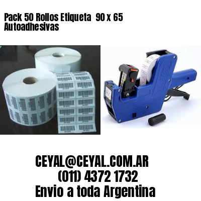 Pack 50 Rollos Etiqueta  90 x 65 Autoadhesivas