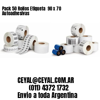 Pack 50 Rollos Etiqueta  90 x 70 Autoadhesivas