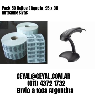 Pack 50 Rollos Etiqueta  95 x 30 Autoadhesivas