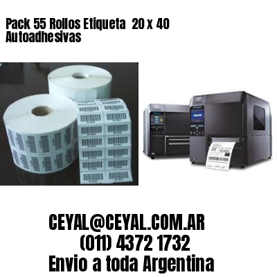 Pack 55 Rollos Etiqueta  20 x 40 Autoadhesivas