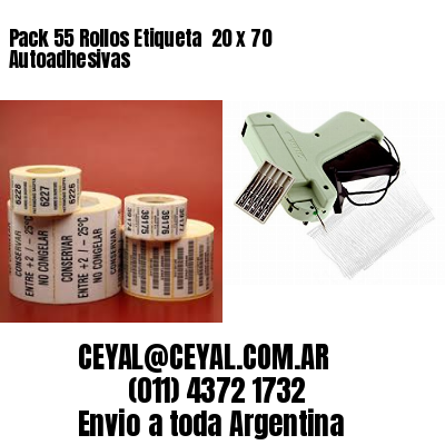 Pack 55 Rollos Etiqueta  20 x 70 Autoadhesivas