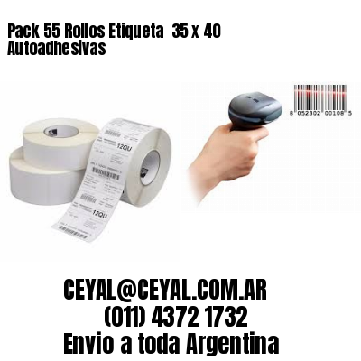 Pack 55 Rollos Etiqueta  35 x 40 Autoadhesivas