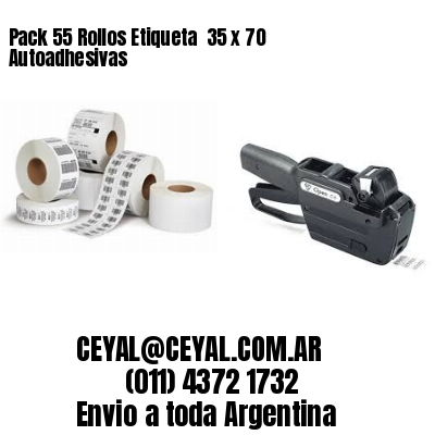 Pack 55 Rollos Etiqueta  35 x 70 Autoadhesivas