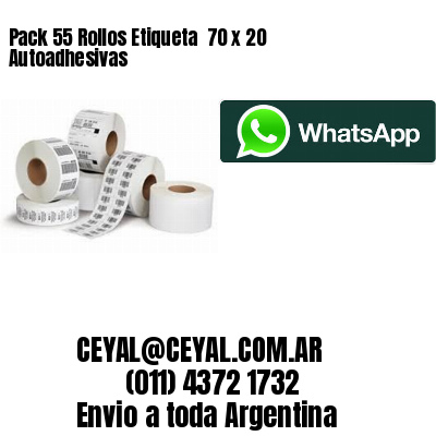 Pack 55 Rollos Etiqueta  70 x 20 Autoadhesivas