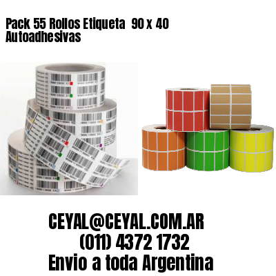 Pack 55 Rollos Etiqueta  90 x 40 Autoadhesivas