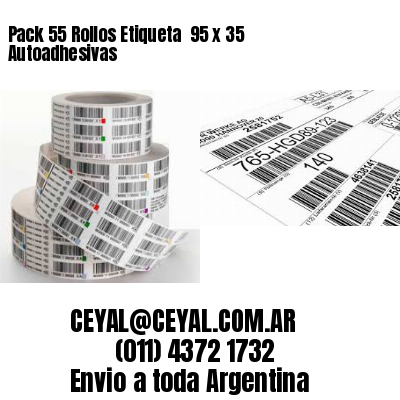 Pack 55 Rollos Etiqueta  95 x 35 Autoadhesivas