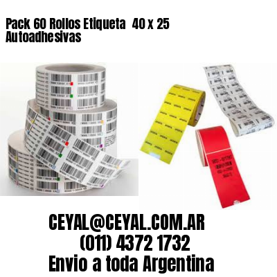 Pack 60 Rollos Etiqueta  40 x 25 Autoadhesivas