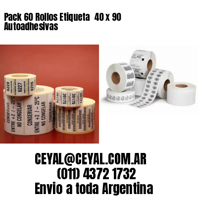 Pack 60 Rollos Etiqueta  40 x 90 Autoadhesivas