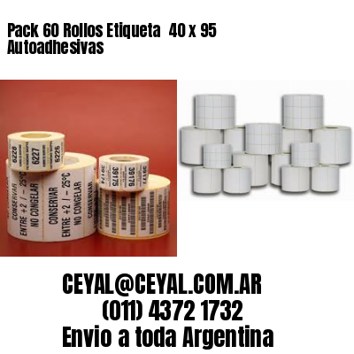 Pack 60 Rollos Etiqueta  40 x 95 Autoadhesivas
