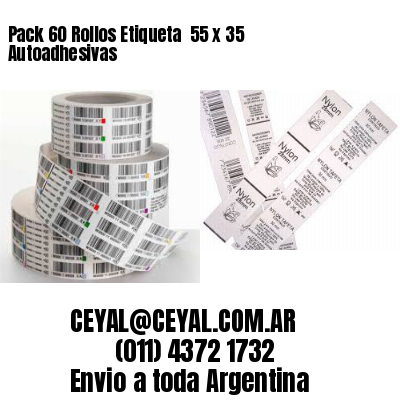Pack 60 Rollos Etiqueta  55 x 35 Autoadhesivas