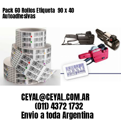 Pack 60 Rollos Etiqueta  90 x 40 Autoadhesivas