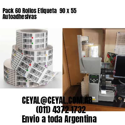 Pack 60 Rollos Etiqueta  90 x 55 Autoadhesivas