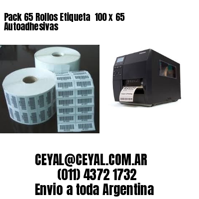 Pack 65 Rollos Etiqueta  100 x 65 Autoadhesivas