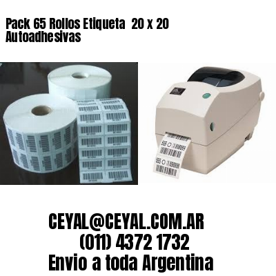 Pack 65 Rollos Etiqueta  20 x 20 Autoadhesivas