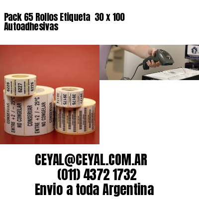 Pack 65 Rollos Etiqueta  30 x 100 Autoadhesivas