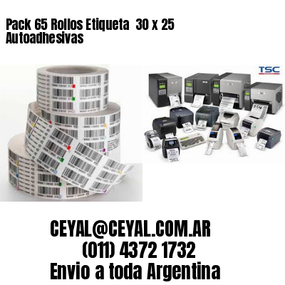 Pack 65 Rollos Etiqueta  30 x 25 Autoadhesivas