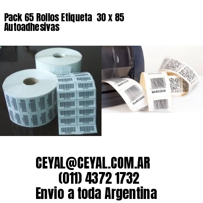 Pack 65 Rollos Etiqueta  30 x 85 Autoadhesivas
