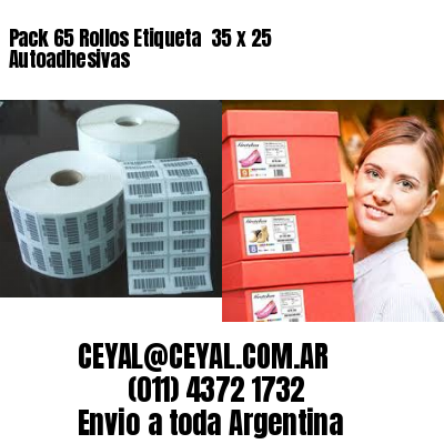 Pack 65 Rollos Etiqueta  35 x 25 Autoadhesivas