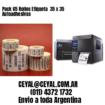 Pack 65 Rollos Etiqueta  35 x 35 Autoadhesivas