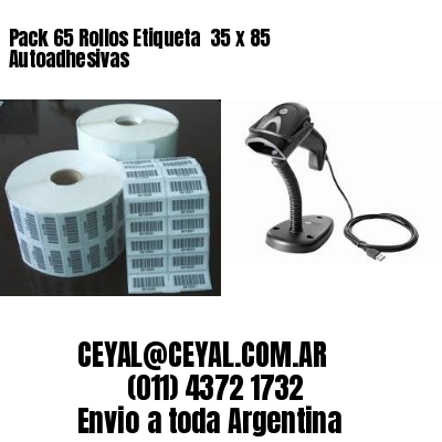 Pack 65 Rollos Etiqueta  35 x 85 Autoadhesivas