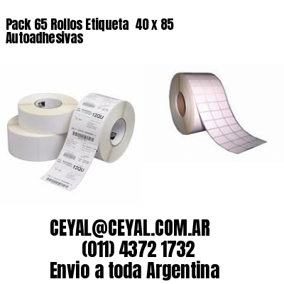 Pack 65 Rollos Etiqueta  40 x 85 Autoadhesivas