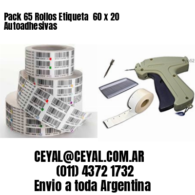 Pack 65 Rollos Etiqueta  60 x 20 Autoadhesivas