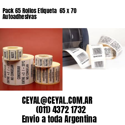Pack 65 Rollos Etiqueta  65 x 70 Autoadhesivas