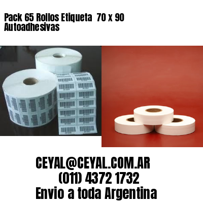 Pack 65 Rollos Etiqueta  70 x 90 Autoadhesivas