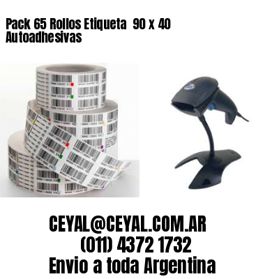 Pack 65 Rollos Etiqueta  90 x 40 Autoadhesivas