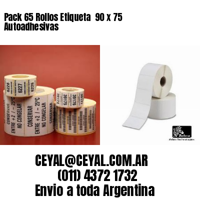 Pack 65 Rollos Etiqueta  90 x 75 Autoadhesivas