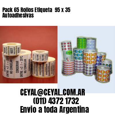 Pack 65 Rollos Etiqueta  95 x 35 Autoadhesivas