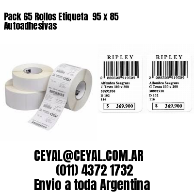 Pack 65 Rollos Etiqueta  95 x 85 Autoadhesivas