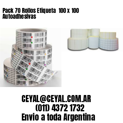 Pack 70 Rollos Etiqueta  100 x 100 Autoadhesivas