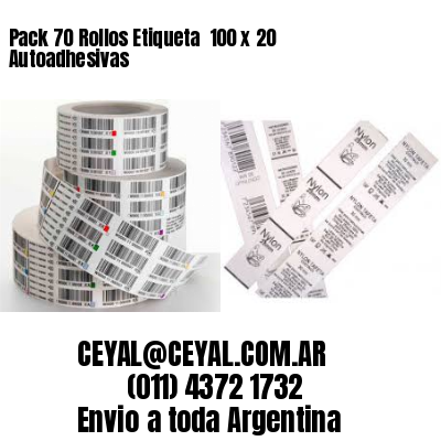 Pack 70 Rollos Etiqueta  100 x 20 Autoadhesivas