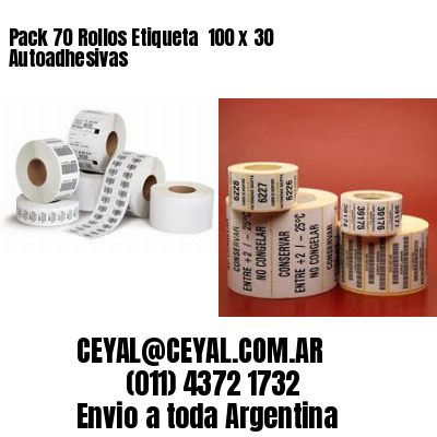 Pack 70 Rollos Etiqueta  100 x 30 Autoadhesivas
