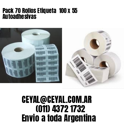 Pack 70 Rollos Etiqueta  100 x 55 Autoadhesivas