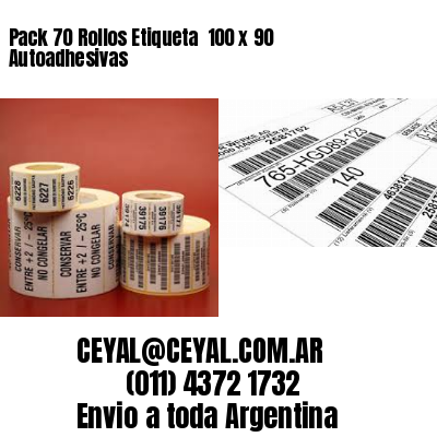 Pack 70 Rollos Etiqueta  100 x 90 Autoadhesivas