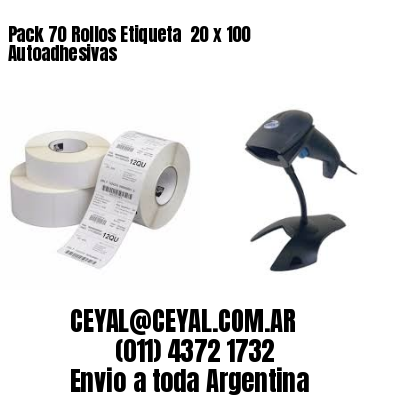Pack 70 Rollos Etiqueta  20 x 100 Autoadhesivas