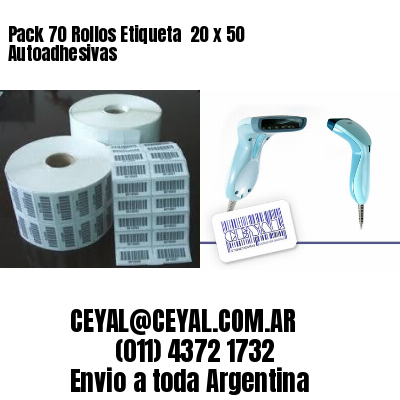 Pack 70 Rollos Etiqueta  20 x 50 Autoadhesivas